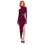 Norma Kamali Long Sleeve Turtle Neck Side Drape Gown | Ready to Wear Collection Luxury Shoes Elevate your elegance in this Norma Kamali from the resort wear edit