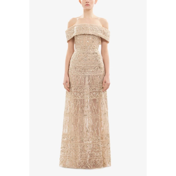 Saiid Kobeisy Beaded Tulle Dress