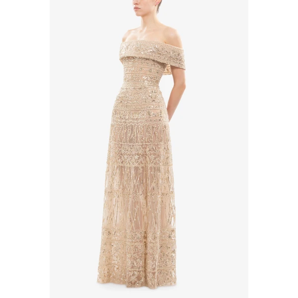 Saiid Kobeisy Beaded Tulle Dress