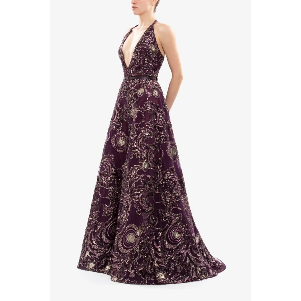 Saiid Kobeisy Embroidered Long Dress