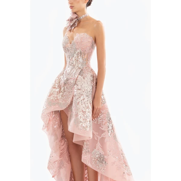 Saiid Kobeisy Embroidered high-low dress