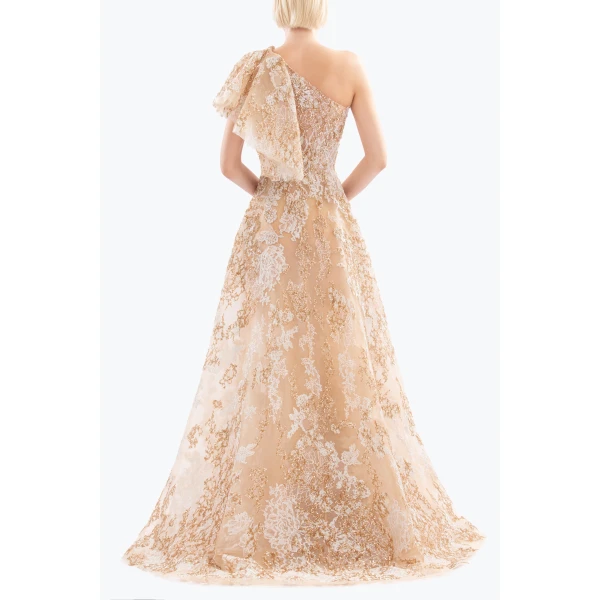 Saiid Kobeisy Embroidered one-shoulder dress