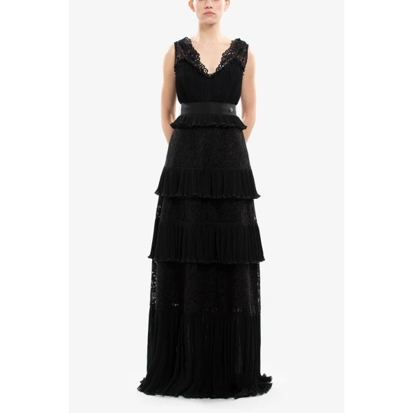 Saiid Kobeisy Pleated lace dress