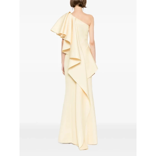 Saiid Kobeisy Ruffled scuba long dress