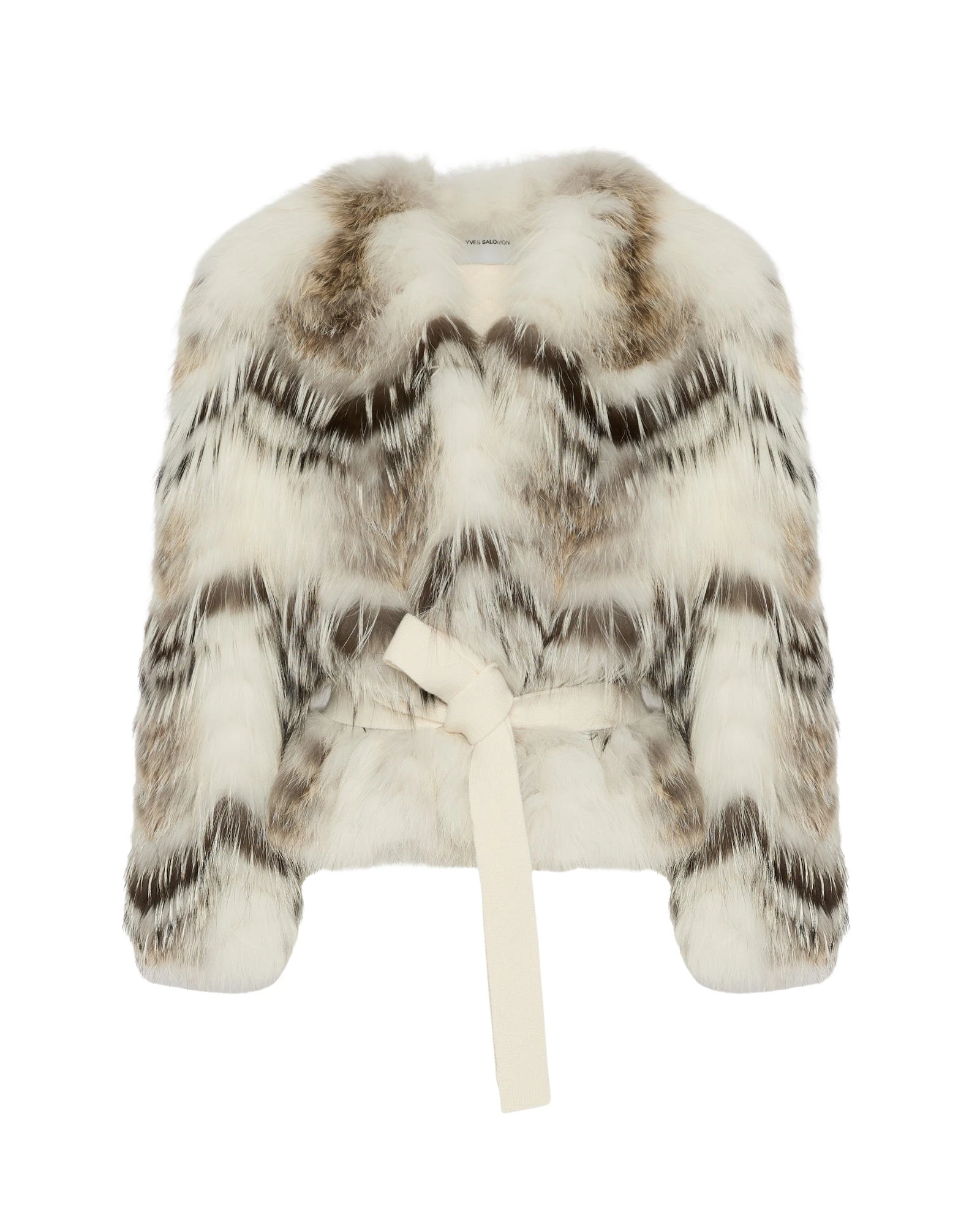 Yves-Salomon-Belted-cardigan-in-merino-knit-and-fox-fur95455_nobg Woman wearing Yves Salomon shearling fur coat – luxury outerwear at Luxury Shoes