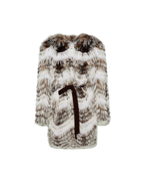 Woman wearing Yves Salomon shearling fur coat – luxury outerwear at Luxury Shoes 