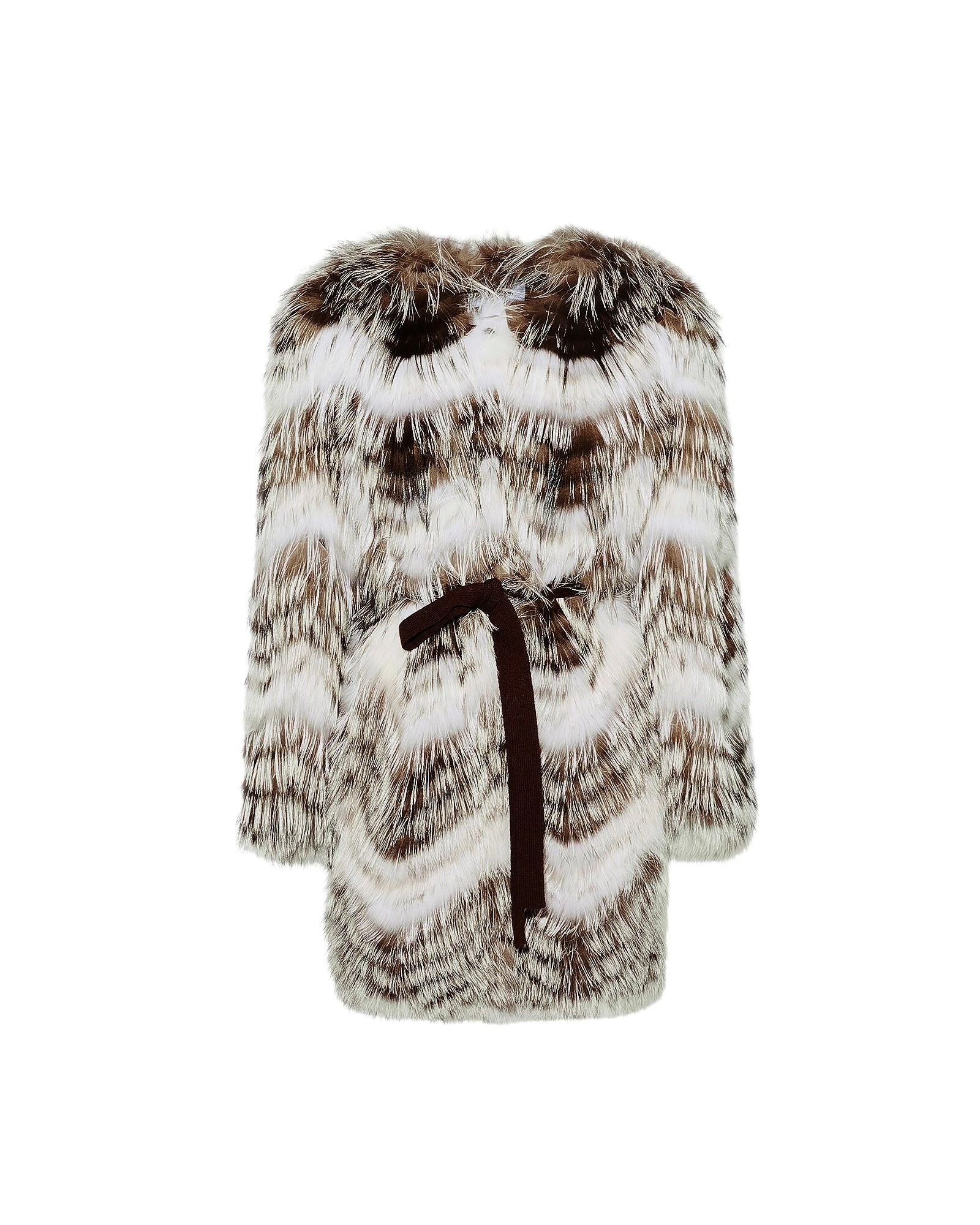 Yves-Salomon-Belted-coat-in-merino-knit-and-fox-fur-647563_nobg Woman wearing Yves Salomon shearling fur coat – luxury outerwear at Luxury Shoes