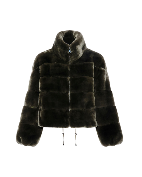 Woman wearing Yves Salomon shearling fur coat – luxury outerwear at Luxury Shoes 