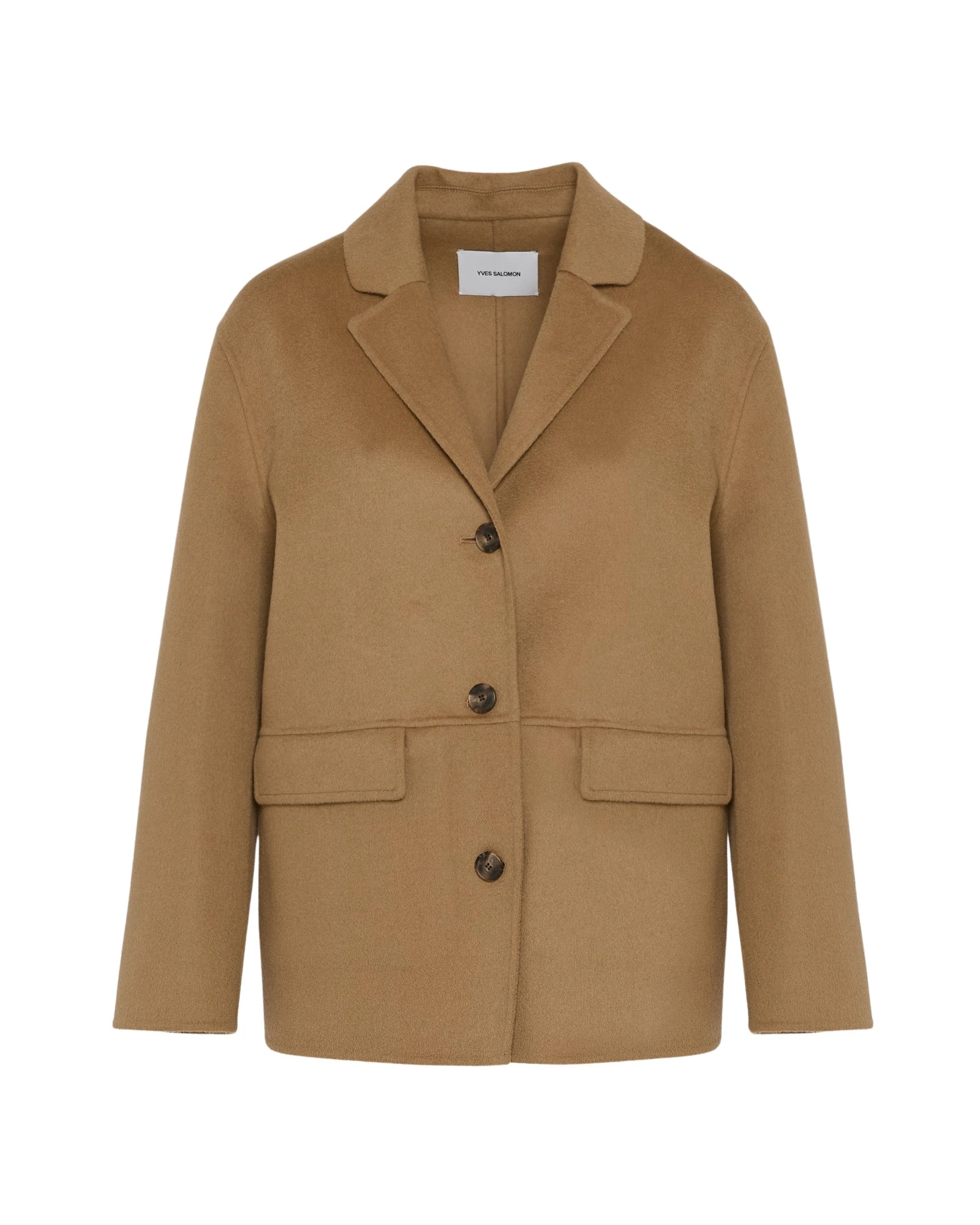 Yves-Salomon-Double-sided-cashmere-blend-jacket59947_nobg Woman wearing Yves Salomon shearling fur coat – luxury outerwear at Luxury Shoes