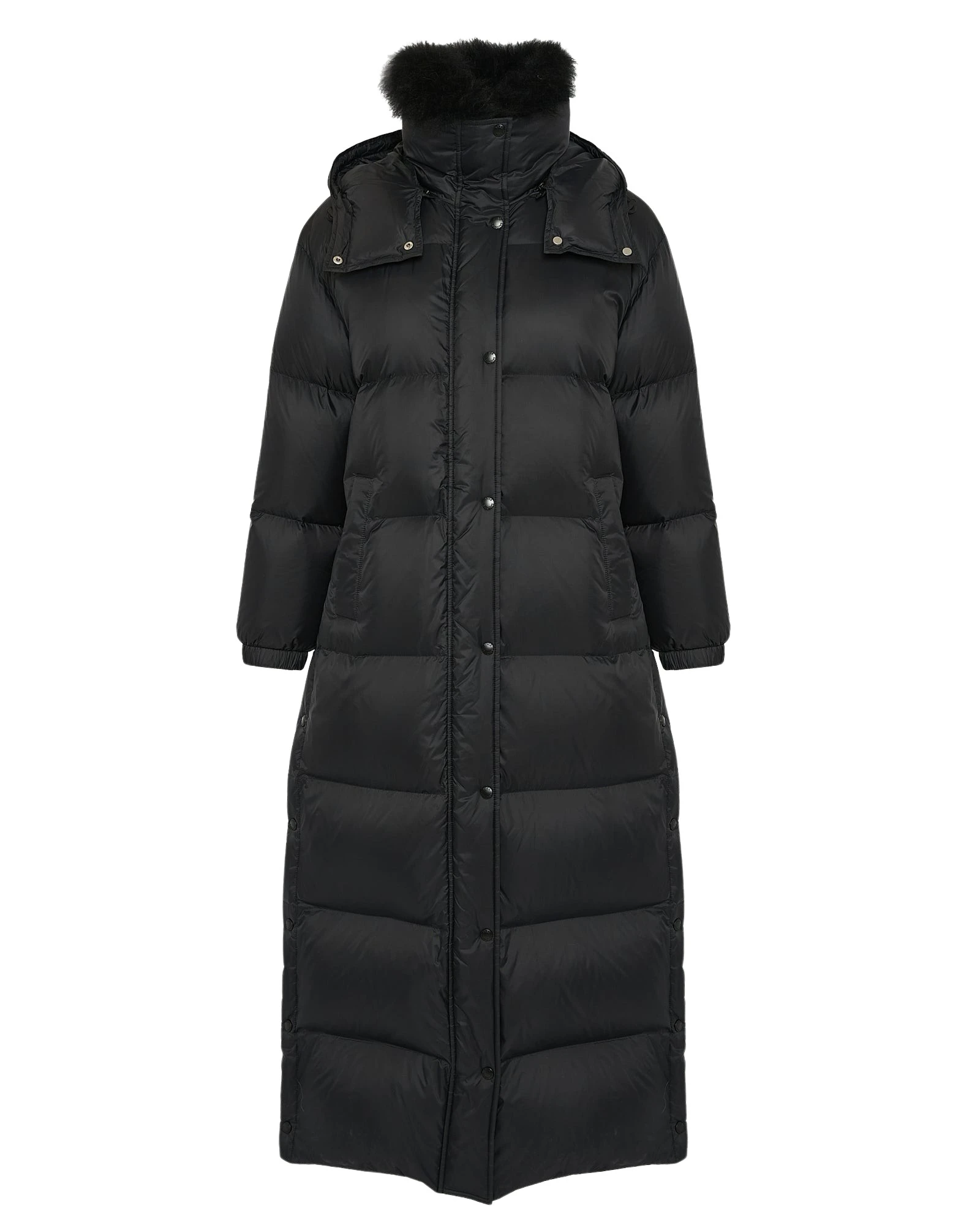 Yves-Salomon-Extra-long-down-jacket-with-hood23208_nobg Woman wearing Yves Salomon shearling fur coat – luxury outerwear at Luxury Shoes