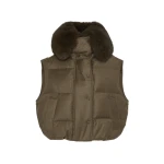 Yves-Salomon-Flannel-gilet-with-fox-fur-collar99522_nobg Woman wearing Yves Salomon shearling fur coat – luxury outerwear at Luxury Shoes