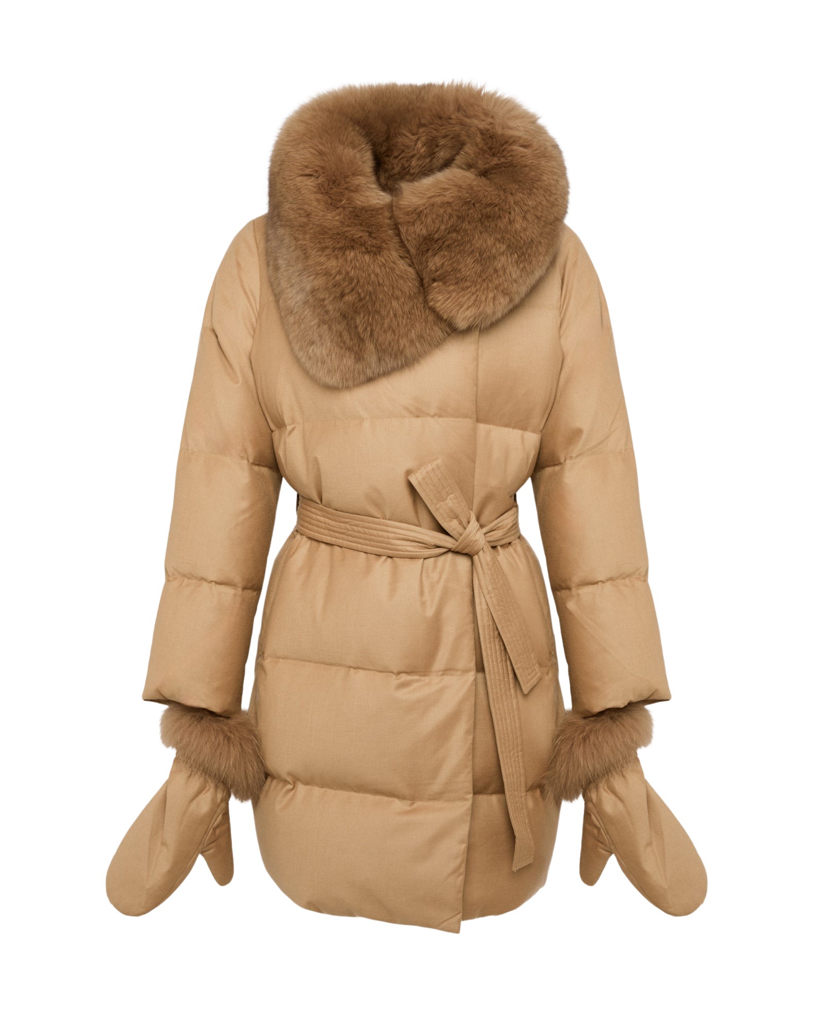 Yves-Salomon-Long-Down-Jacket-made-with-Loro-Piana-flannel-with-fox-fur-collar-571457_nobg Woman wearing Yves Salomon shearling fur coat – luxury outerwear at Luxury Shoes