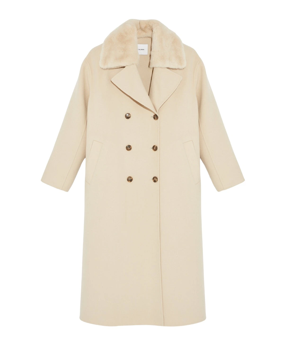 Yves-Salomon-Long-cashmere-wool-coat-with-mink-fur-collar90437_nobg Woman wearing Yves Salomon shearling fur coat – luxury outerwear at Luxury Shoes