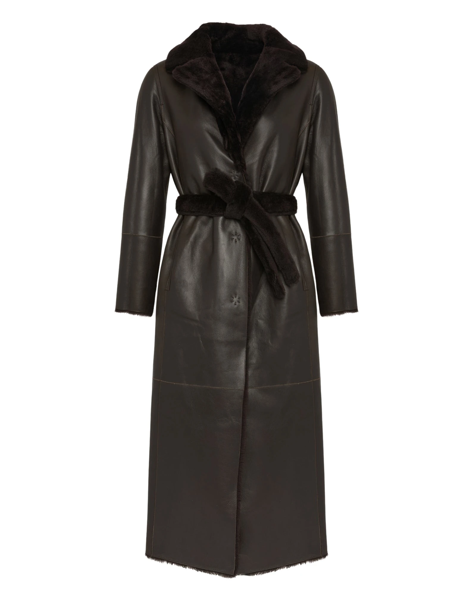 Yves-Salomon-Reversible-long-coat-in-lambskin-and-Lacon-shearling19486_nobg Woman wearing Yves Salomon shearling fur coat – luxury outerwear at Luxury Shoes