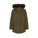 Woman wearing Yves Salomon shearling fur coat – luxury outerwear at Luxury Shoes 