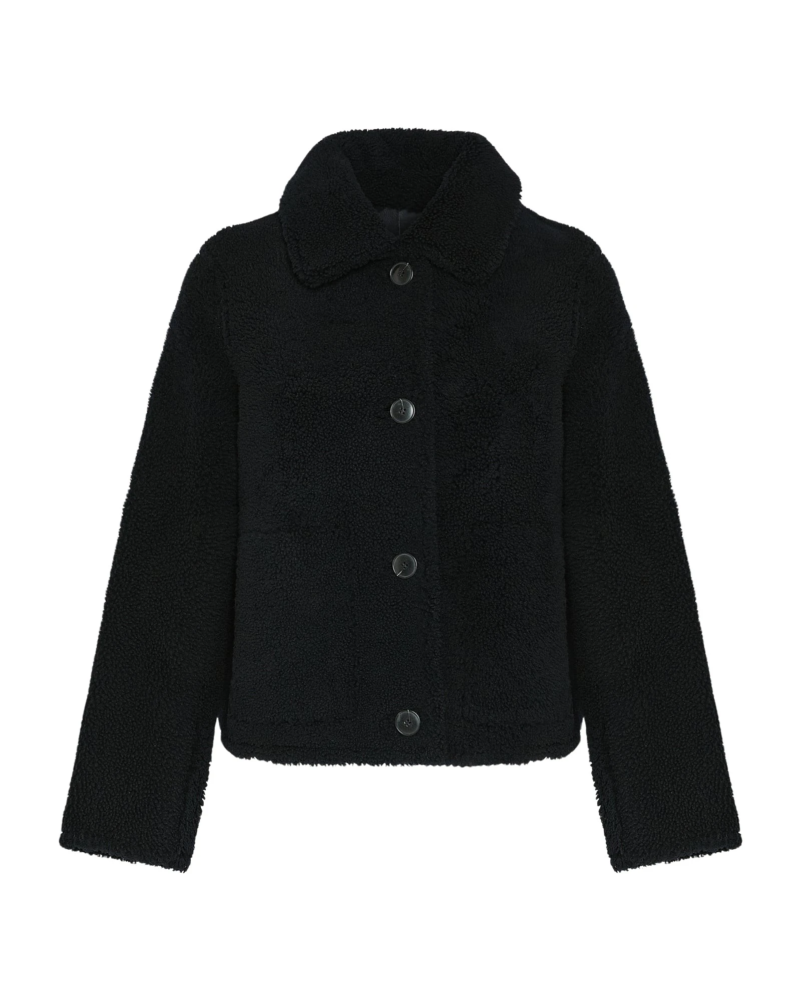 Yves-Salomon-Short-butonned-jacket-in-Merino-lambskin-522819_nobg Woman wearing Yves Salomon shearling fur coat – luxury outerwear at Luxury Shoes