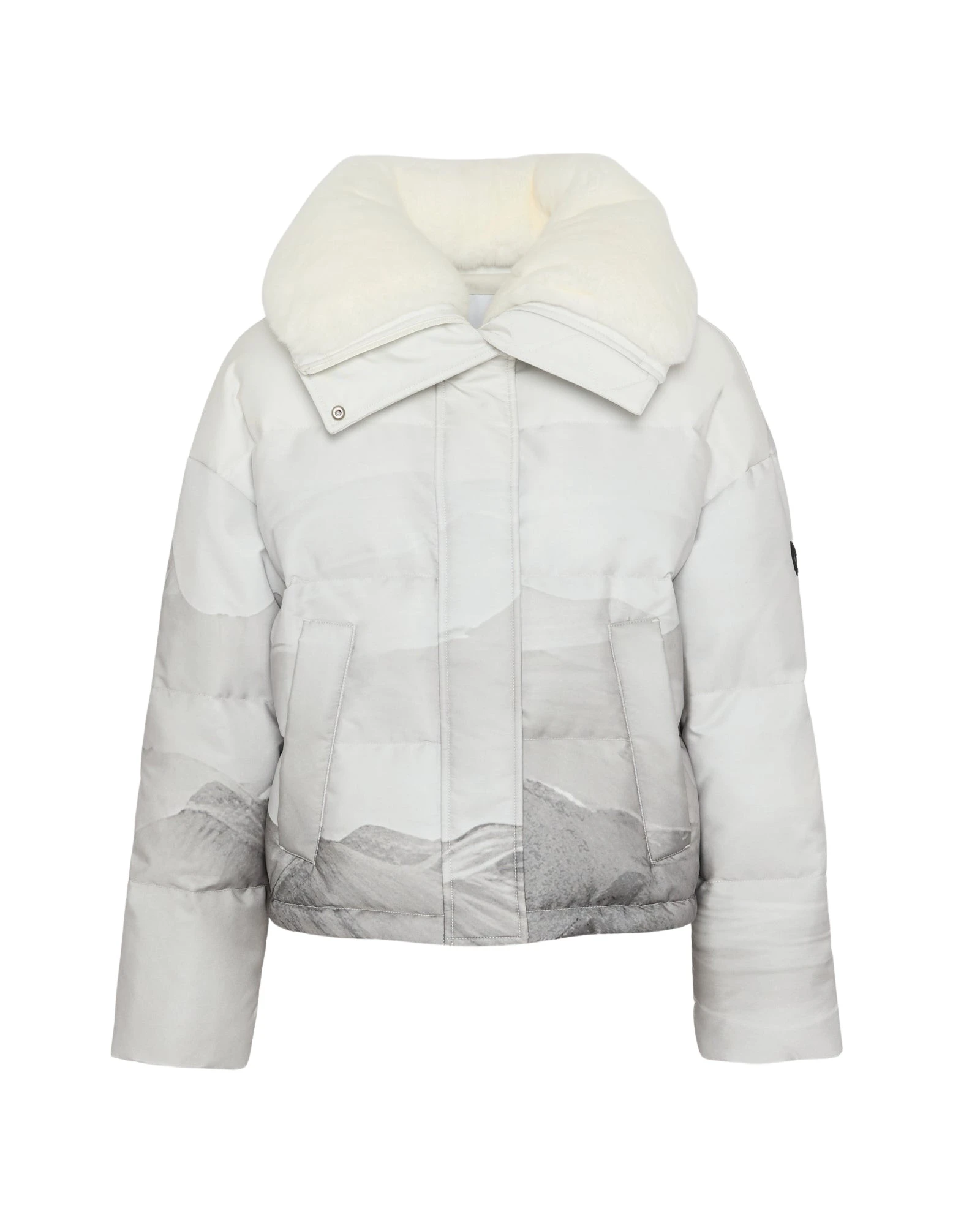 Yves-Salomon-Short-down-jacket-in-waterproof-fabric-and-Rex-rabbit-fur-trim28999_nobg Woman wearing Yves Salomon shearling fur coat – luxury outerwear at Luxury Shoes