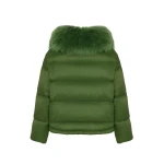 Woman wearing Yves Salomon shearling fur coat – luxury outerwear at Luxury Shoes 