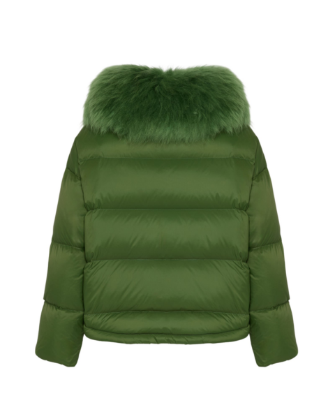 Woman wearing Yves Salomon shearling fur coat – luxury outerwear at Luxury Shoes 