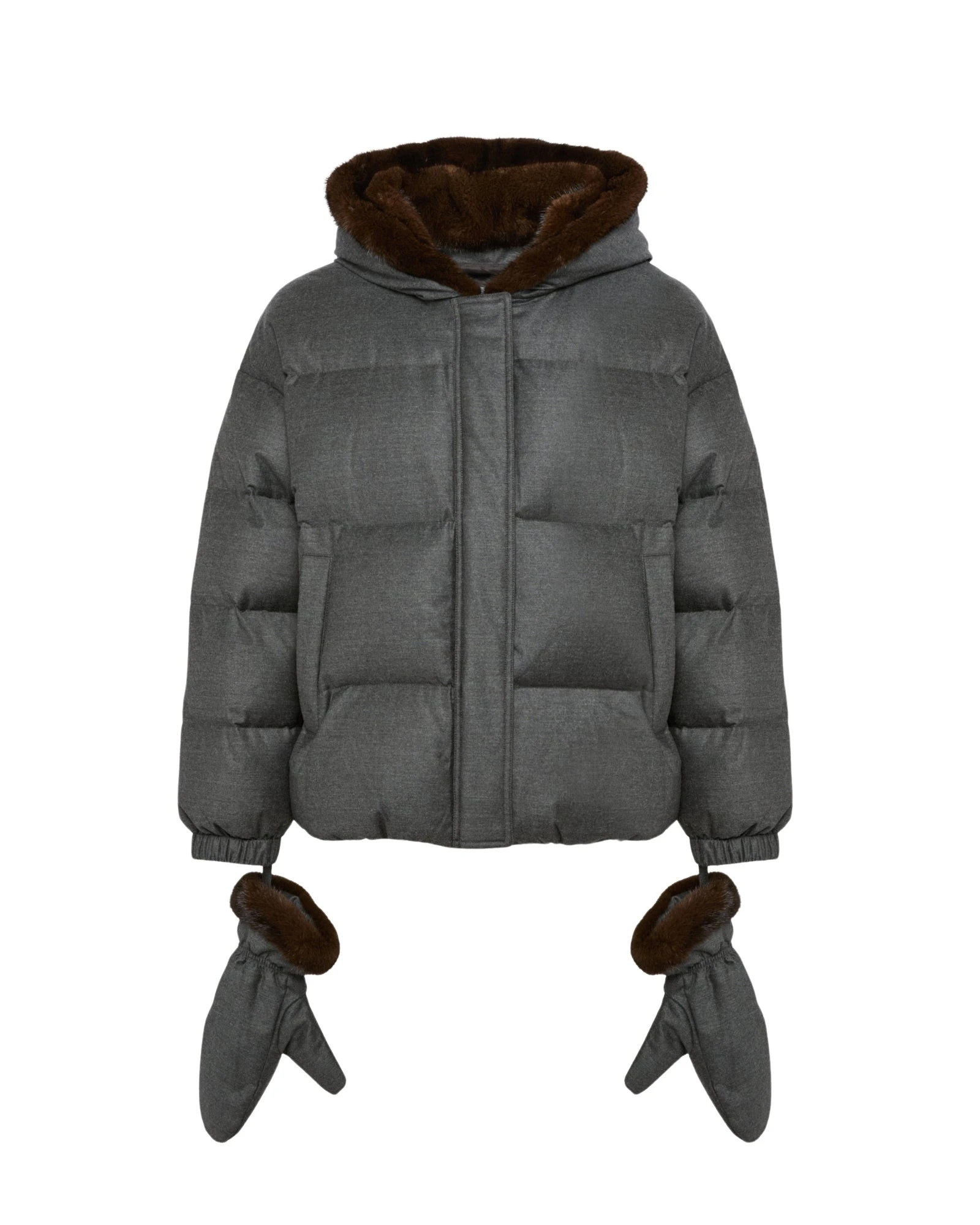 Yves-Salomon-Short-hooded-down-jacket-with-mink-fur-inner-hood-and-removable-mittens-513979_nobg Woman wearing Yves Salomon shearling fur coat – luxury outerwear at Luxury Shoes