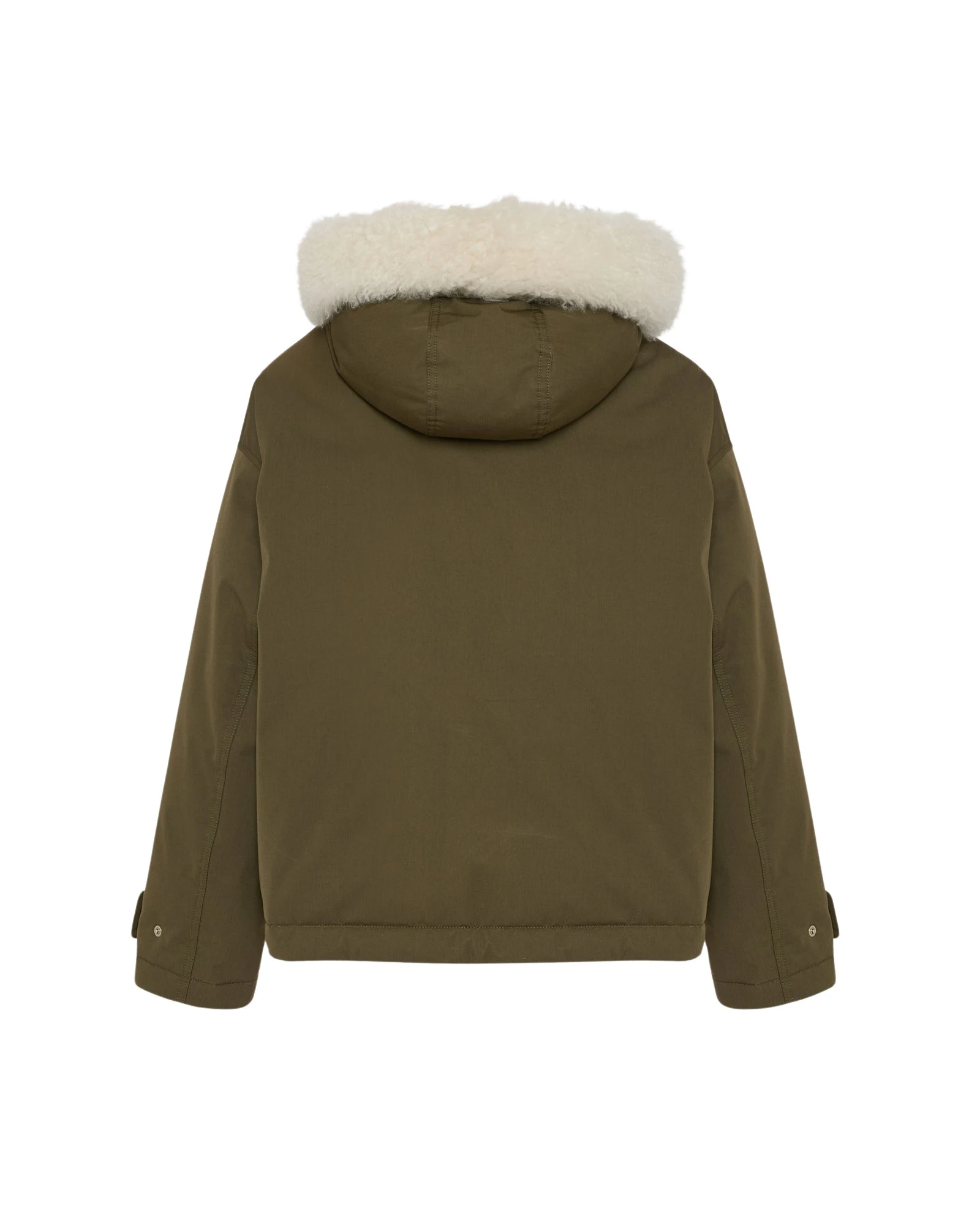 Yves-Salomon-Short-parka-in-cotton-blend-and-lambskin-shearling49512_nobg Woman wearing Yves Salomon shearling fur coat – luxury outerwear at Luxury Shoes
