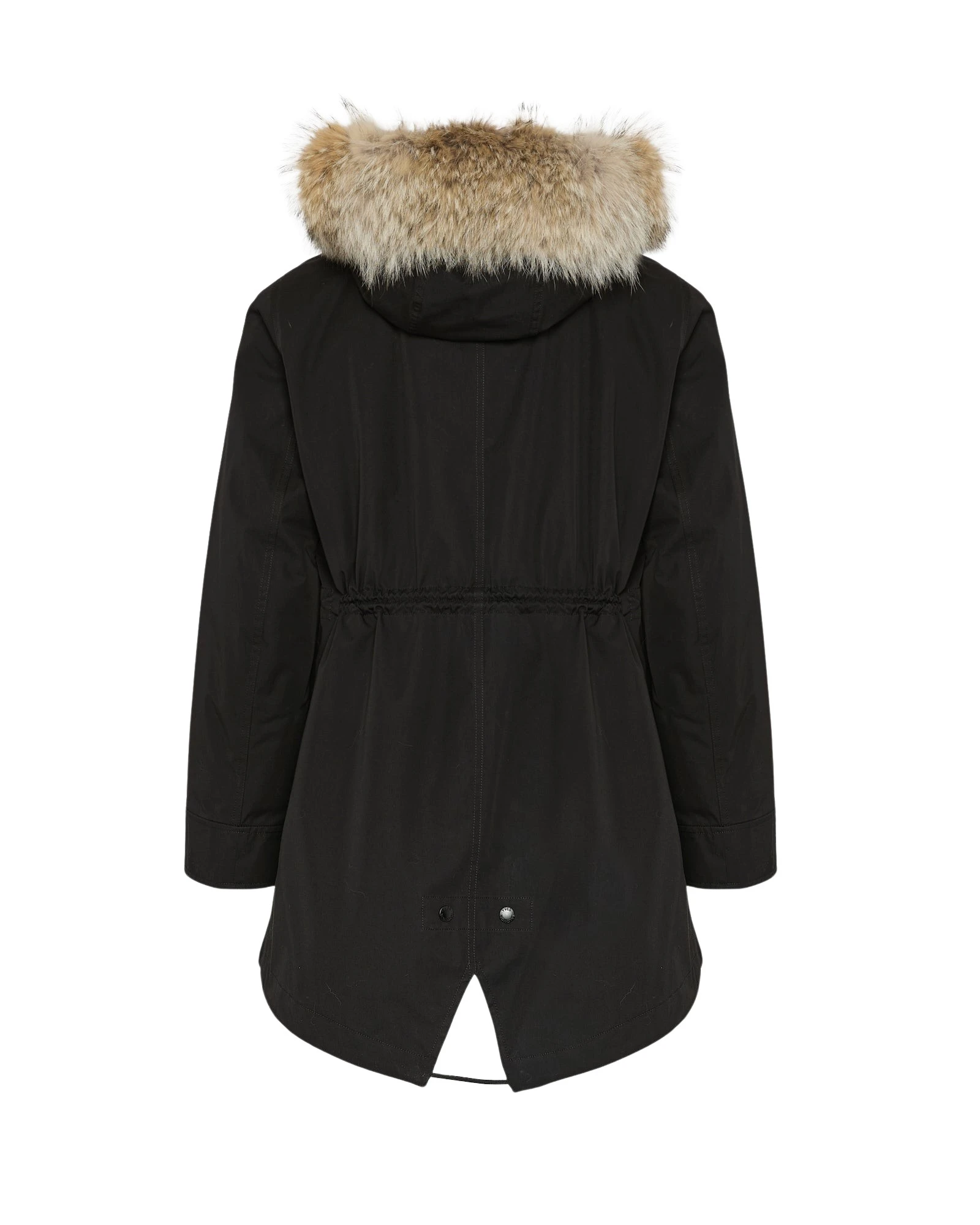 Yves-Salomon-Short-parka-in-technical-fabric-rabbit-and-coyote-fur11371_nobg Woman wearing Yves Salomon shearling fur coat – luxury outerwear at Luxury Shoes