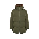 Woman wearing Yves Salomon shearling fur coat – luxury outerwear at Luxury Shoes 