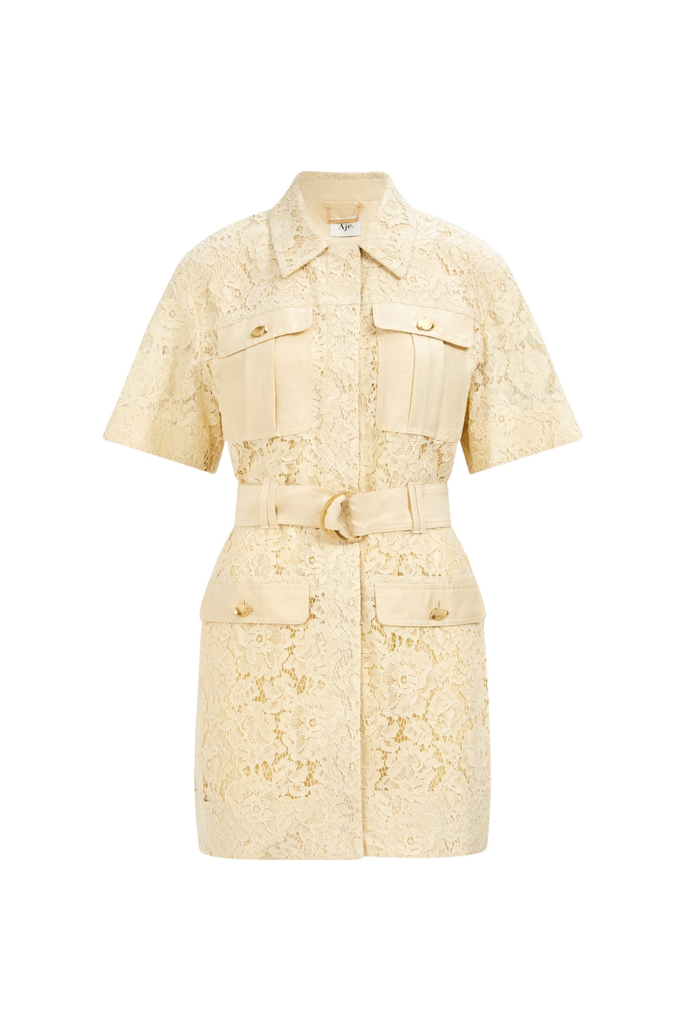Aje-aus-Mystic-Lace-Mini-Shirt-Dress67388_nobg Aje Yellow