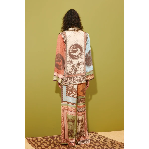 Alemais Alberta Silk Shirt  Sustainable Tops with Alemais print -  Luxury Handbags Australian Designer