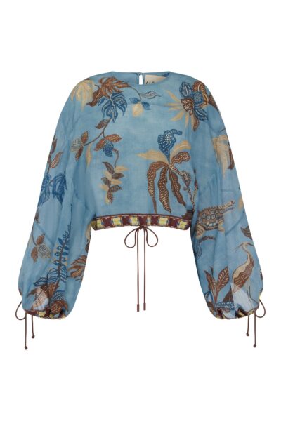 Alemais Georgie Top  Sustainable Tops with Alemais print -  Luxury Handbags Australian Designer