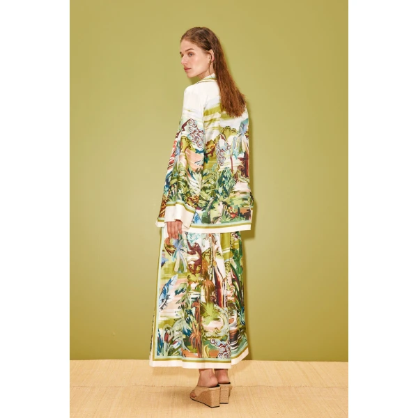 Alemais Jungle Boogie Silk Culotte  Sustainable Pants with Alemais print -  Luxury Handbags Australian Designer