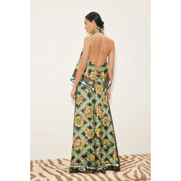 Alemais Liana Silk Palazzo Pant  Sustainable Pants with Alemais print -  Luxury Handbags Australian Designer