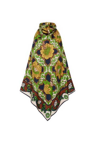Alemais Liana Silk Top  Sustainable Tops with Alemais print -  Luxury Handbags Australian Designer