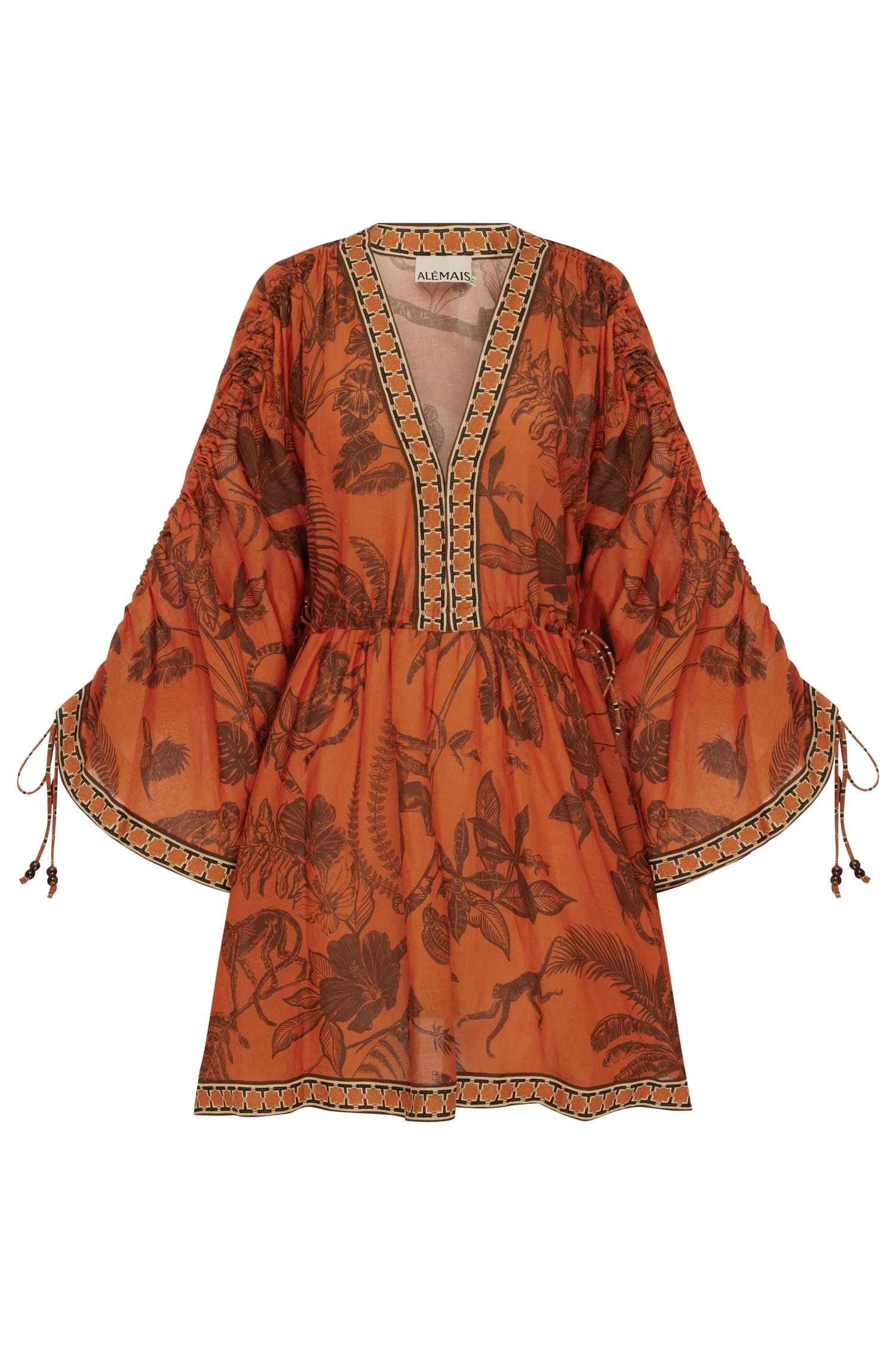 Monkey Dance Mini Dress by Alemais - Dresses Alemais Monkey Dance Mini Dress Sustainable Dresses with Alemais print - Luxury Handbags Australian Designer