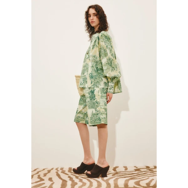 Alemais Sara Short  Sustainable Shorts with Alemais print -  Luxury Handbags Australian Designer