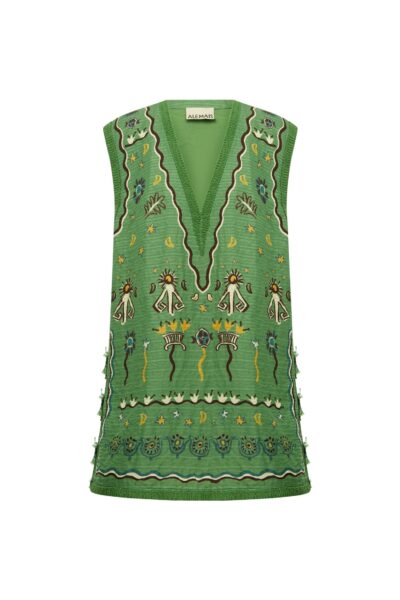 Alemais Sun Dancer Mini Dress  Sustainable Dresses with Alemais print -  Luxury Handbags Australian Designer