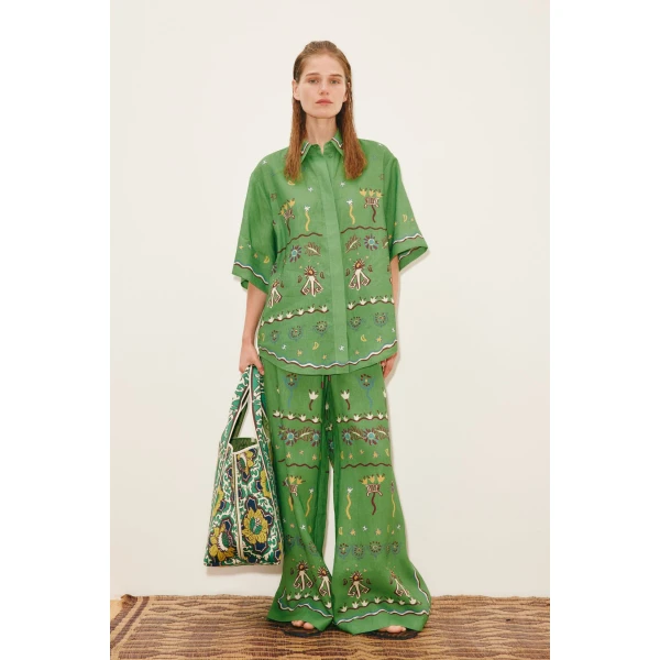 Alemais Sun Dancer Pant  Sustainable Pants with Alemais print -  Luxury Handbags Australian Designer