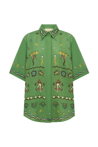 Alemais Sun Dancer Shirt  Sustainable Tops with Alemais print -  Luxury Handbags Australian Designer