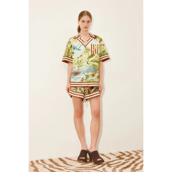 Alemais Toucan Tango Short  Sustainable Shorts with Alemais print -  Luxury Handbags Australian Designer