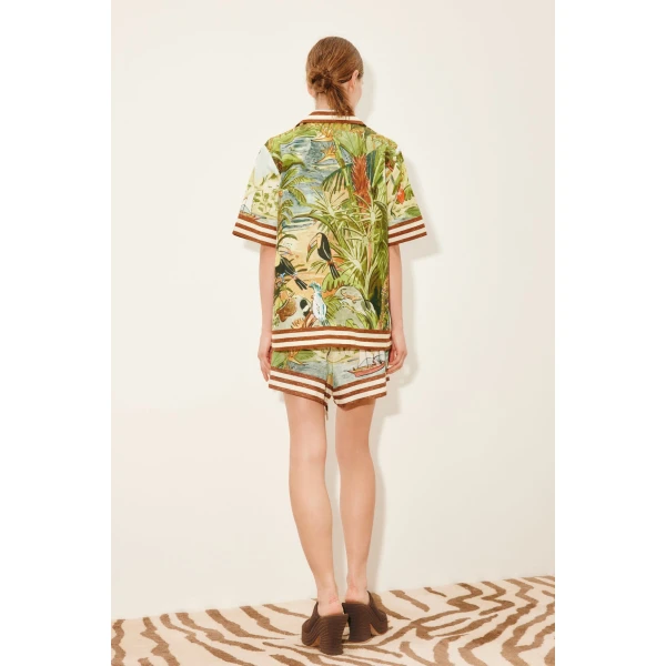 Alemais Toucan Tango Short  Sustainable Shorts with Alemais print -  Luxury Handbags Australian Designer