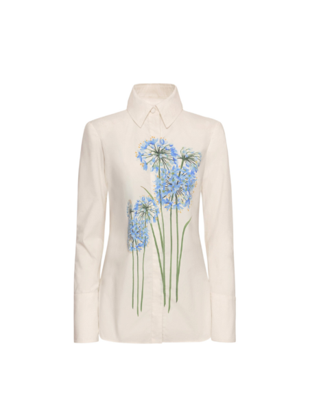 Oscar de la Renta Allium Cotton Poplin Blouse - Oscar de la Renta Tops - American Couture - Shop at Luxury Shoes 