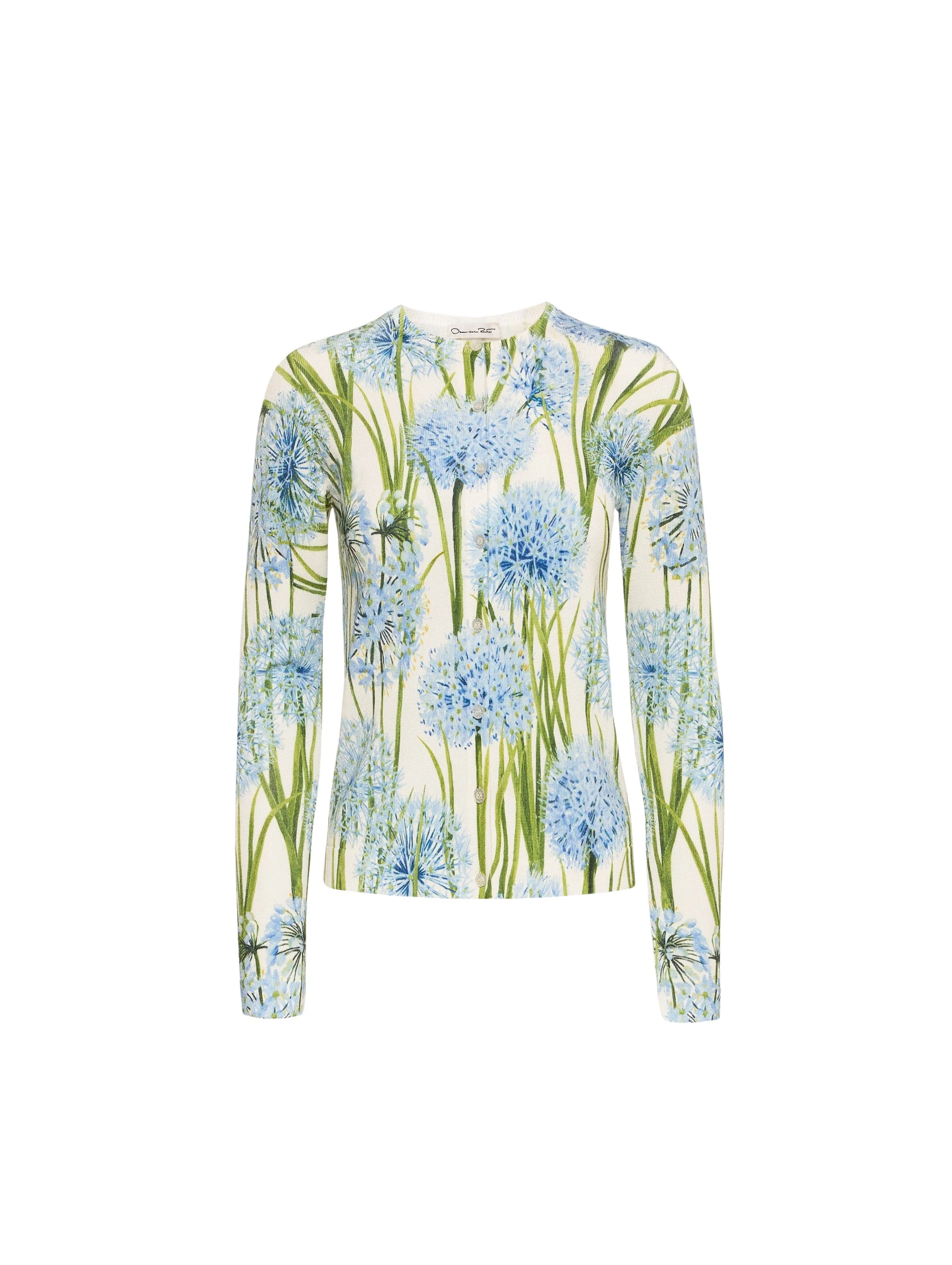 Allium-Printed-Cardigan-Oscar-de-la-Renta-Knitwear95047_nobg Oscar de la Renta Allium Printed Cardigan - Oscar de la Renta Knitwear - American Couture - Shop at Luxury Shoes