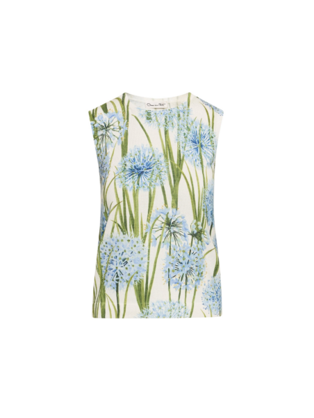 Oscar de la Renta Allium Printed Tank - Oscar de la Renta Tops - American Couture - Shop at Luxury Shoes 