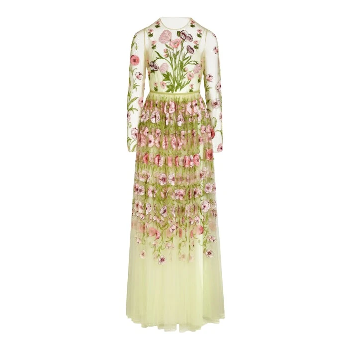 Anemones-Embroidered-Long-Tulle-Dress-Giambattista-Valli-Dresses-830675_nobg Giambattista Valli Anemones Embroidered Long Tulle Dress - Giambattista Valli Dresses - Romantic Couture - Shop at Luxury Shoes