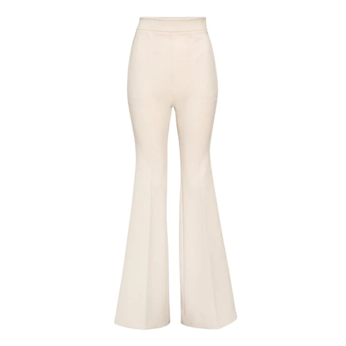 Beige-Jersey-Flare-Pants-Giambattista-Valli-Pants-659964_nobg Giambattista Valli Beige Jersey Flare Pants - Giambattista Valli Pants - Romantic Couture - Shop at Luxury Shoes