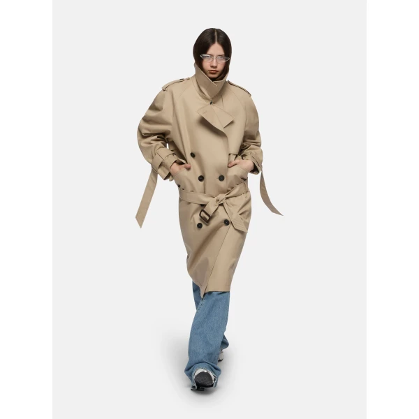 The Attico Beige Trench - The Attico Coats - Designed by Gilda Ambrosio & Giorgia Tordini - Shop at Luxury Shoes 