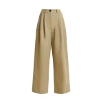 Essentiel Antwerp Beige pleated wide-leg pants - Essentiel Antwerp Pants - Colorful Belgian Design - Shop at Luxury Shoes 