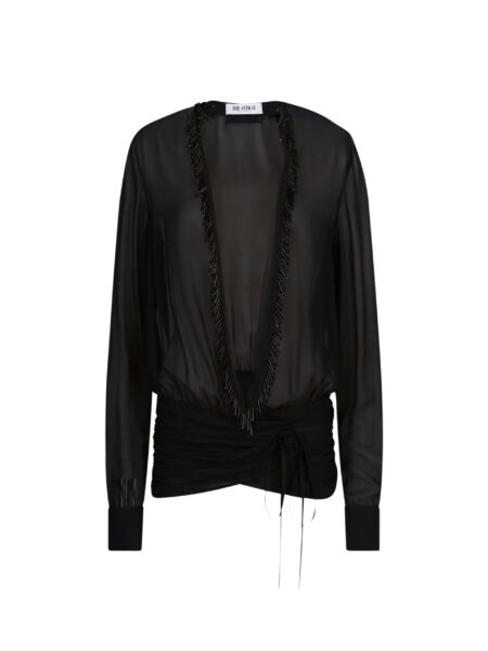 The Attico Black Blouse - The Attico Tops - Designed by Gilda Ambrosio & Giorgia Tordini - Shop at Luxury Shoes 
