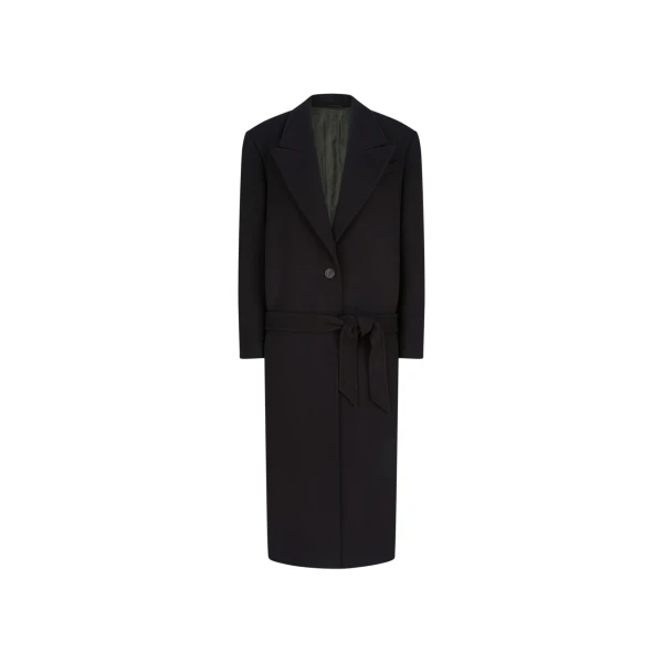 The Attico Black Long Coat - The Attico Coats - Designed by Gilda Ambrosio & Giorgia Tordini - Shop at Luxury Shoes 