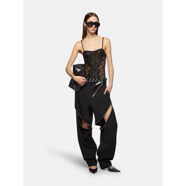 The Attico Black Long Pant - The Attico Pants - Designed by Gilda Ambrosio & Giorgia Tordini - Shop at Luxury Shoes 